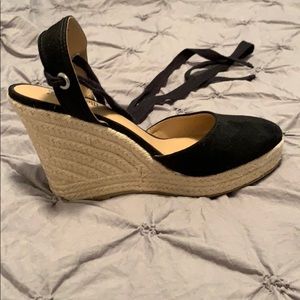 Black Lace Up Espadrilles